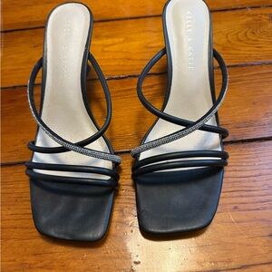 Kelly & Katie Black Heels with Crisscross Straps